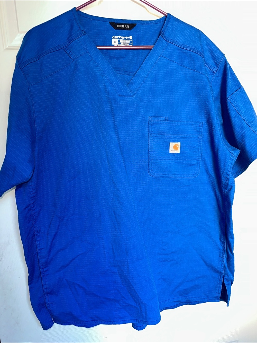 Carhartt Men’s Bright Blue V-Neck Short Sleeve Work Shirt